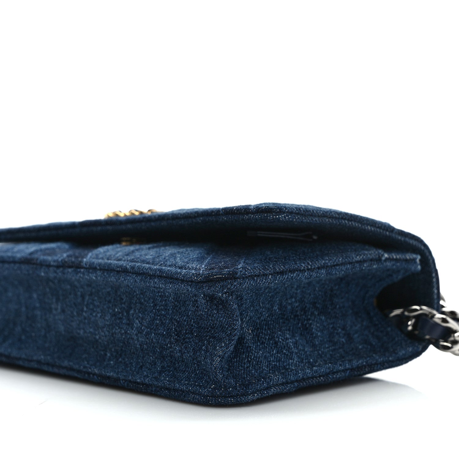 Chanel Denim Quilted Chanel 19 Wallet On Chain WOC Blue 8 of 8
