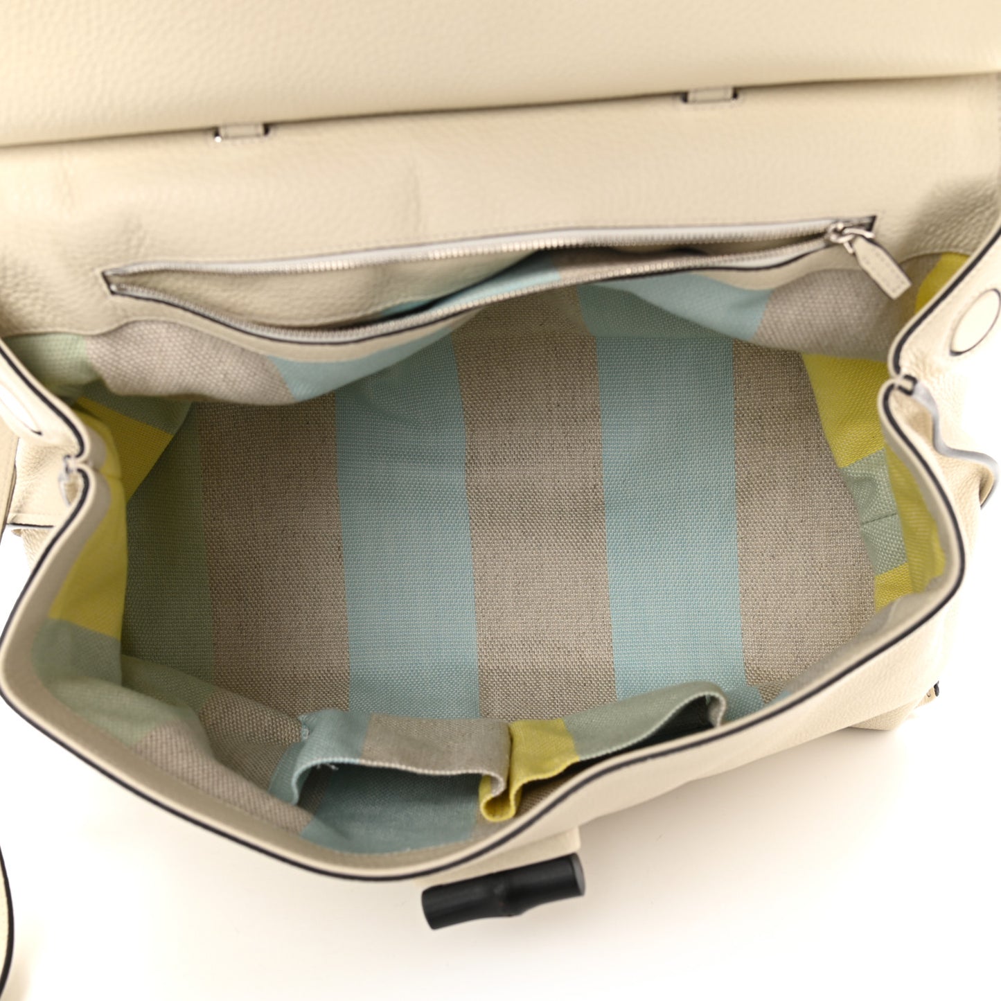 Cellarius Calfskin Large Bamboo Daily Top Handle Bag Mystic White