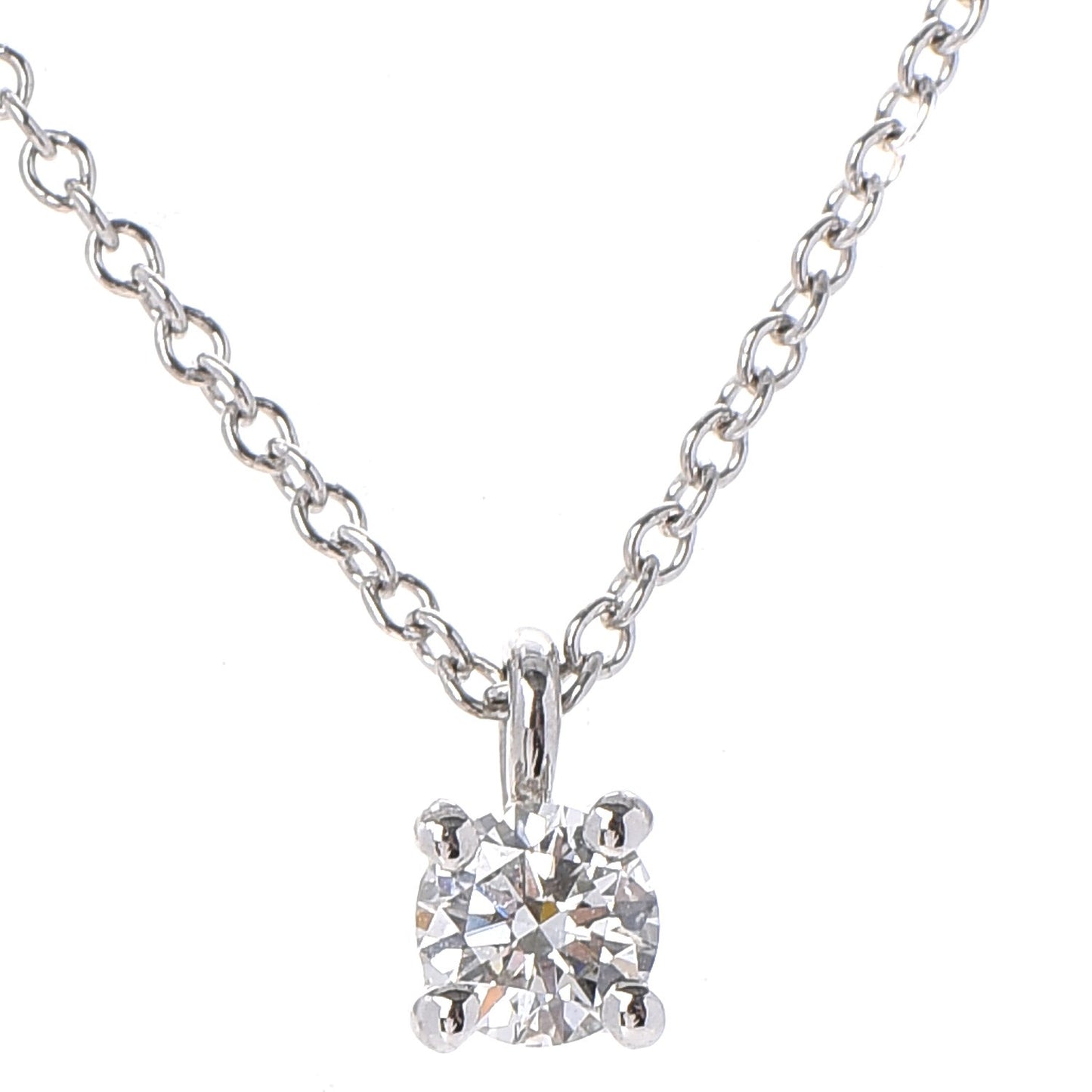 Platinum Diamond .19ct Solitaire Pendant Necklace
