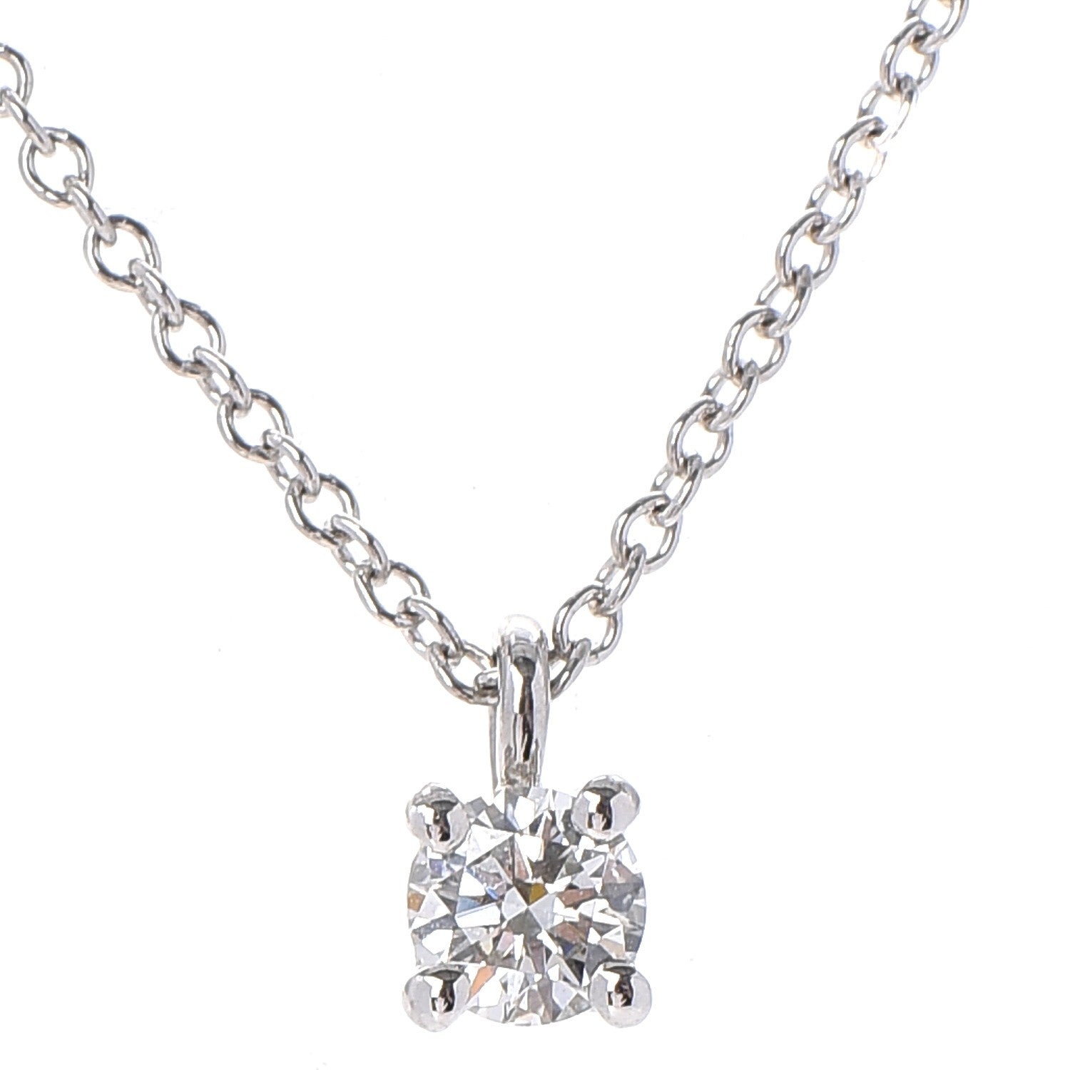 Tiffany Platinum Diamond .19ct Solitaire Pendant Necklace 4 of 7
