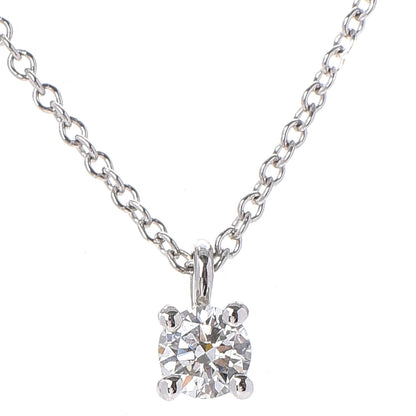 Tiffany Platinum Diamond .19ct Solitaire Pendant Necklace 4 of 7