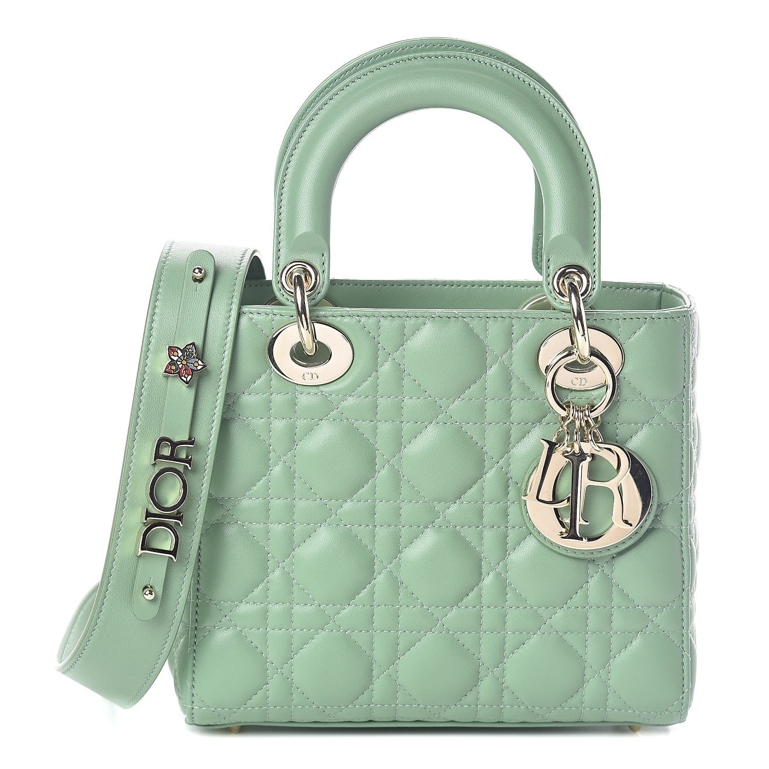 Christian Dior Lambskin Cannage Small My ABCDior Lady Dior Green 1 of 8