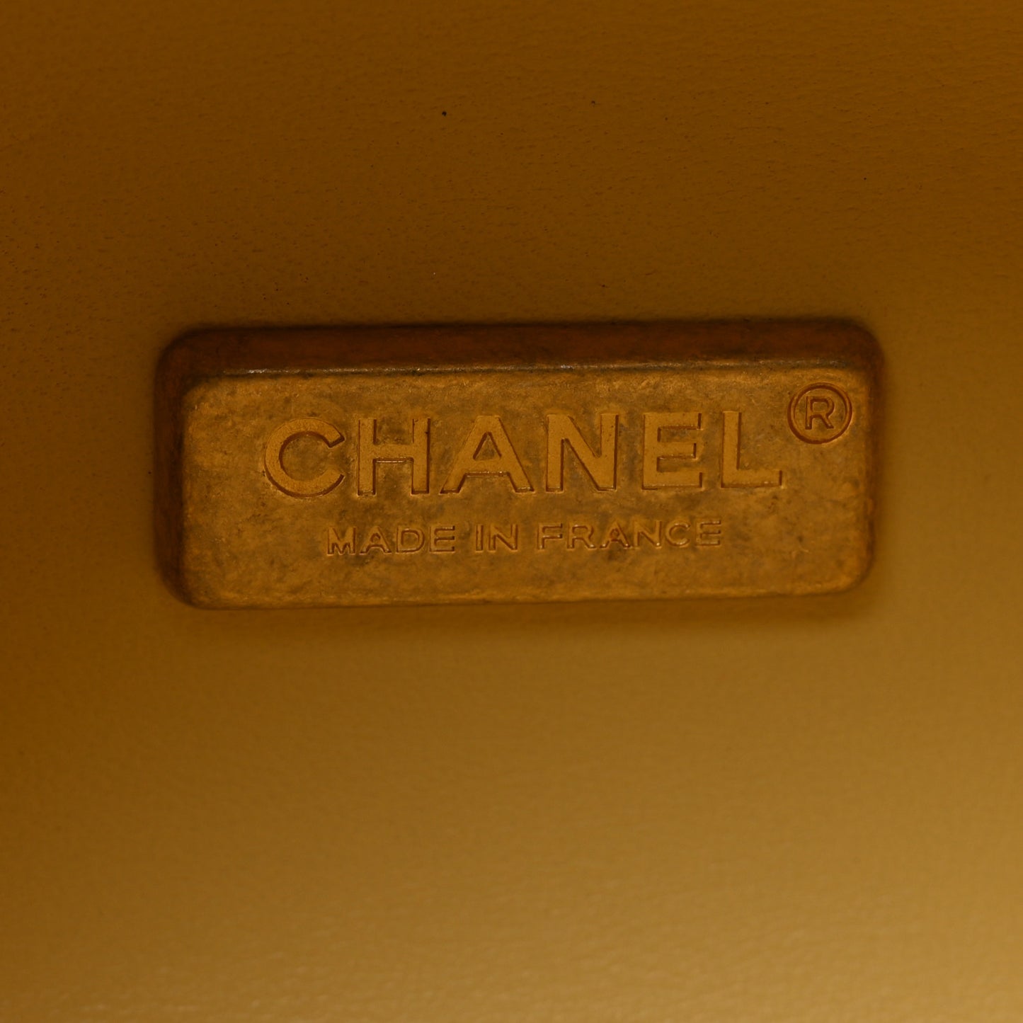 Lambskin Quilted CC Bubble Vanity Case With Chain Light Yellow