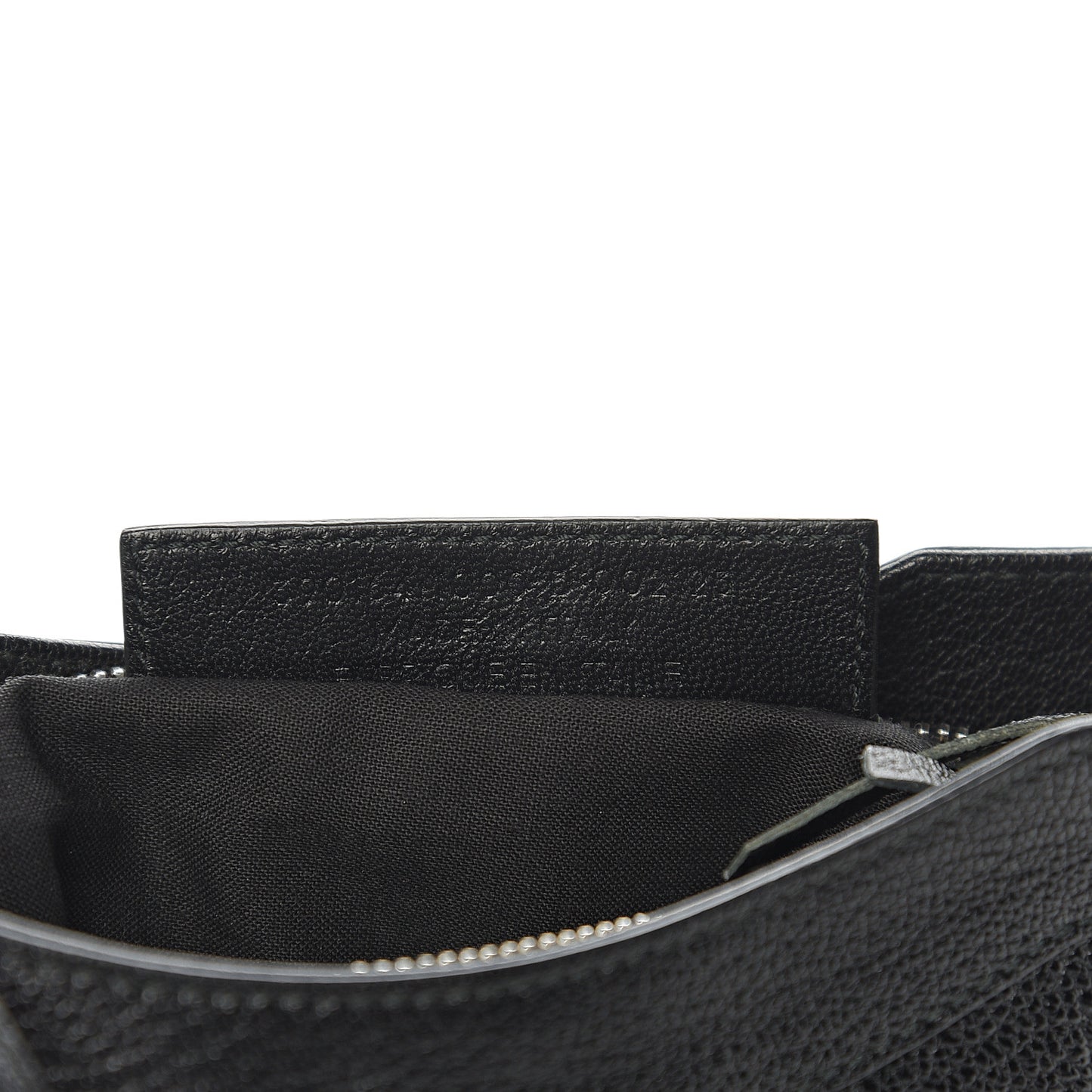 Chevre Silver Metallic Edge Hardware Hip Black