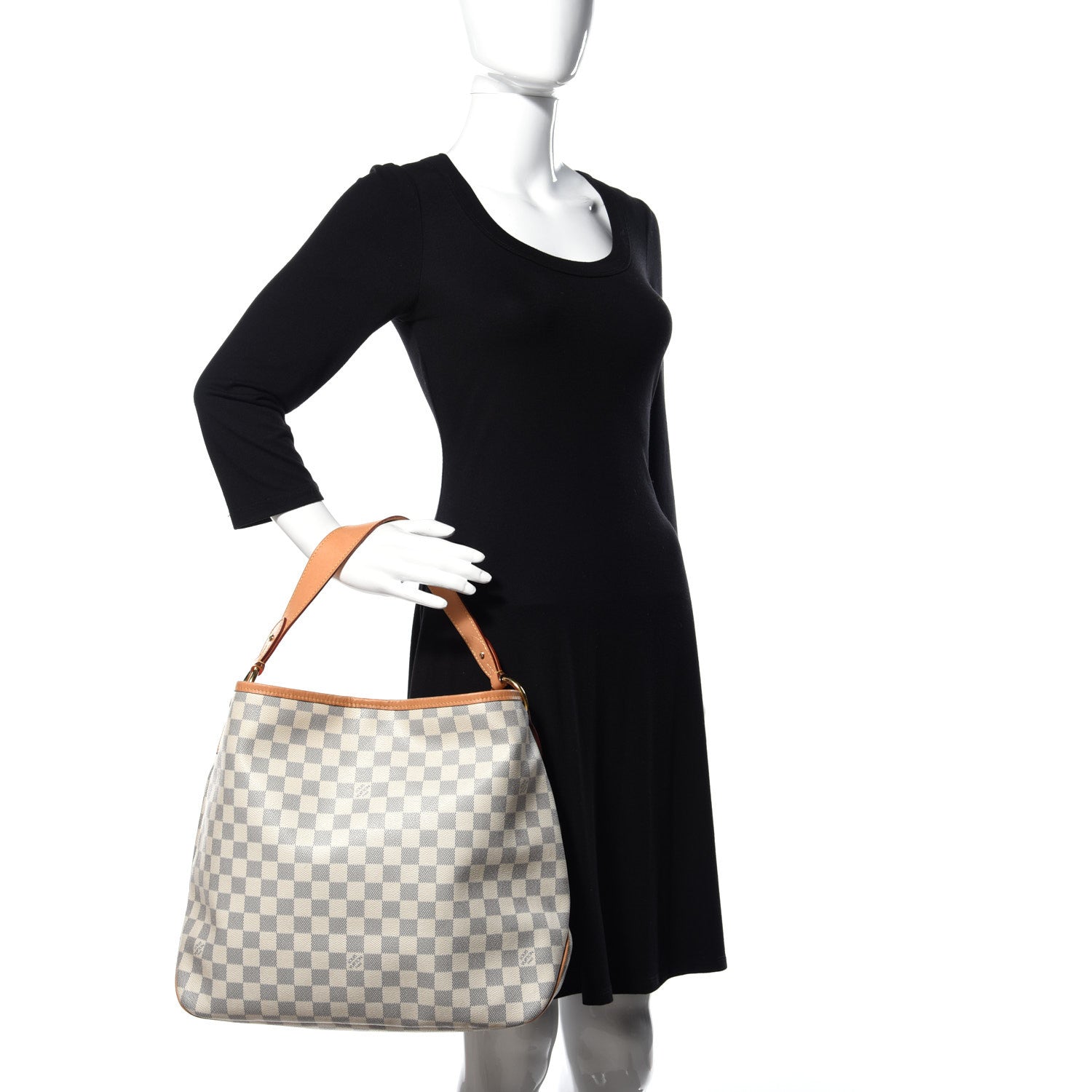 Louis Vuitton Damier Azur Delightful MM Pink 2 of 8