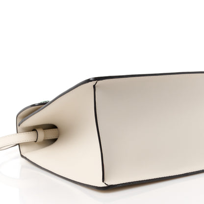 Gucci Calfskin Embroidered Medium Sylvie Top Handle Bag White 10 of 11