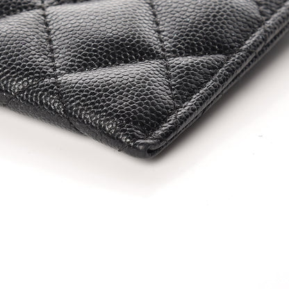 Chanel Iridescent Caviar Quilted Classic Zip Pouch Black 9 of 10