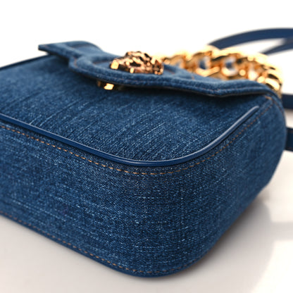 Versace Denim Mini La Medusa Chain Top Handle Bag Navy Blue 7 of 7