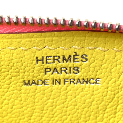 Hermes Chevre Mysore Paddock Change Purse Lime Caramel 6 of 9