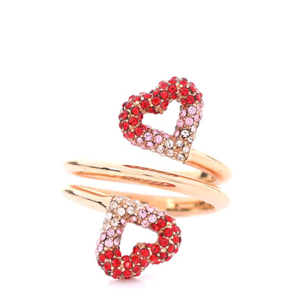 Louis Vuitton Swarovski LV and V Heart Strass Ring M Rose Gold 1 of 5