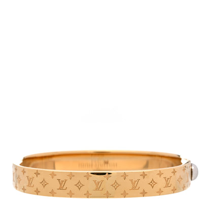 Louis Vuitton Brass Monogram Nanogram Cuff M Gold 3 of 6
