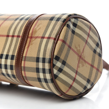 Burberry Haymarket Check Barrel Bag Brown 7 of 12