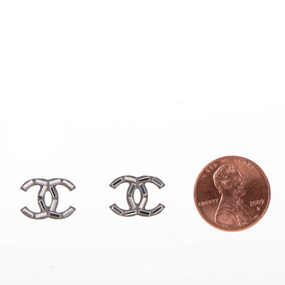 Chanel Baguette Crystal CC Earrings Silver 2 of 4