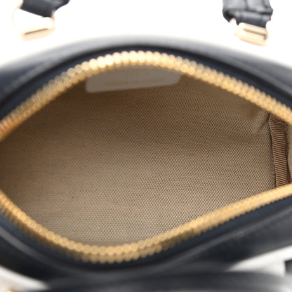 Christian Dior Calfskin Micro Dior Vibe Zip Bowling Bag Blue White 5 of 10