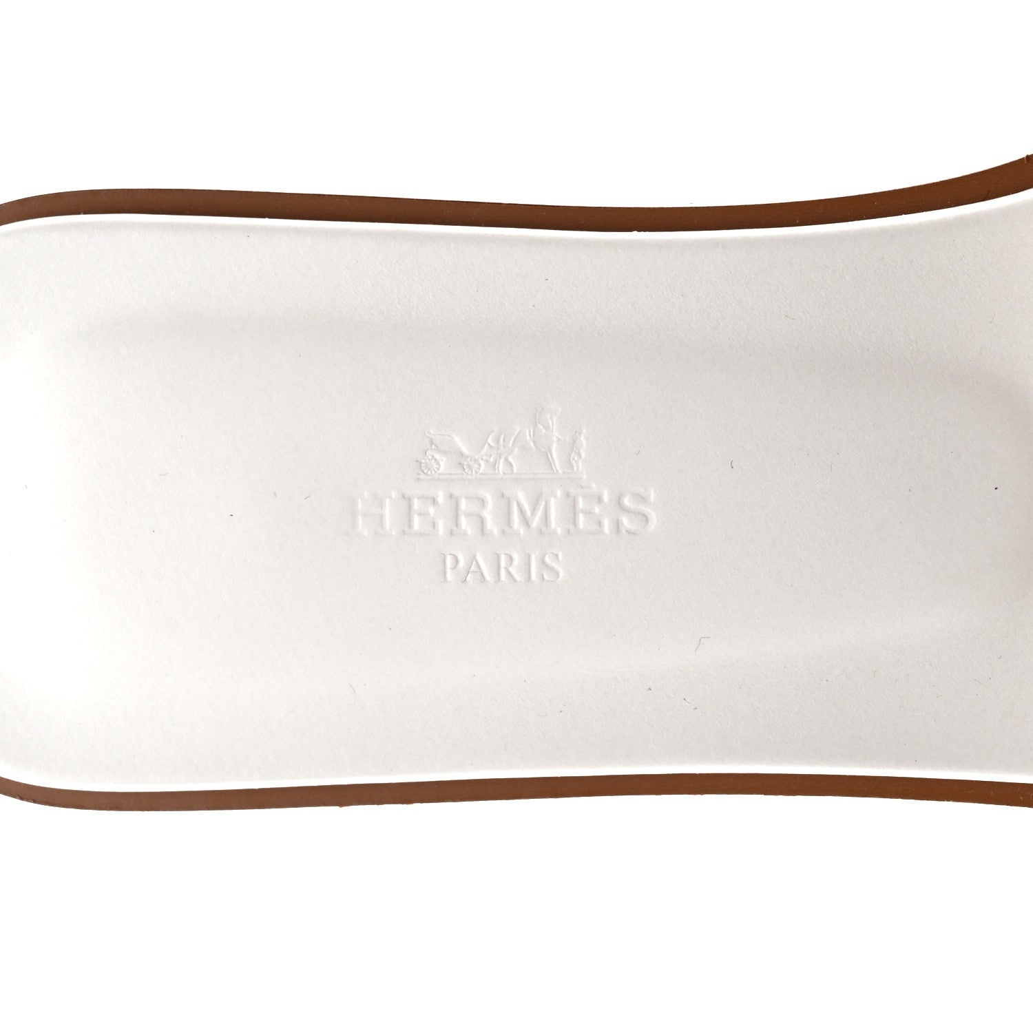 Hermes Box Calfskin Oran Sandals 38.5 White 7 of 9