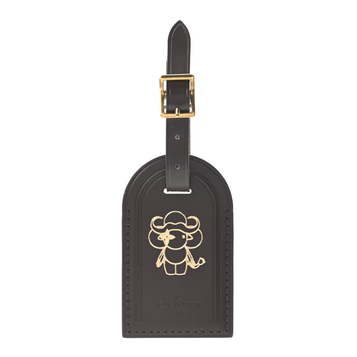 Calfskin Luggage Tag Ebene