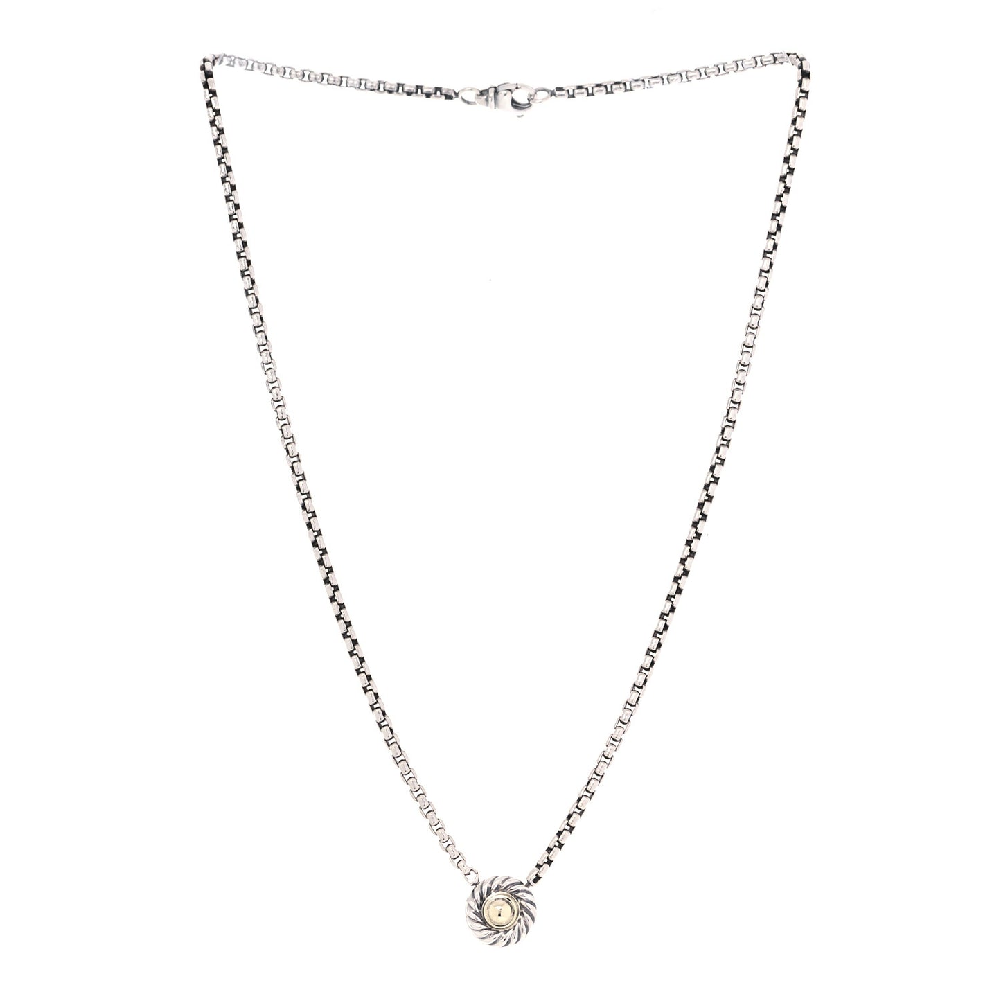Sterling Silver 14K Yellow Gold Cookie Pendant Necklace