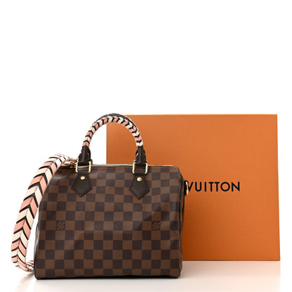 Louis Vuitton Damier Ebene Braided Speedy Bandouliere 25 Pink 10 of 10