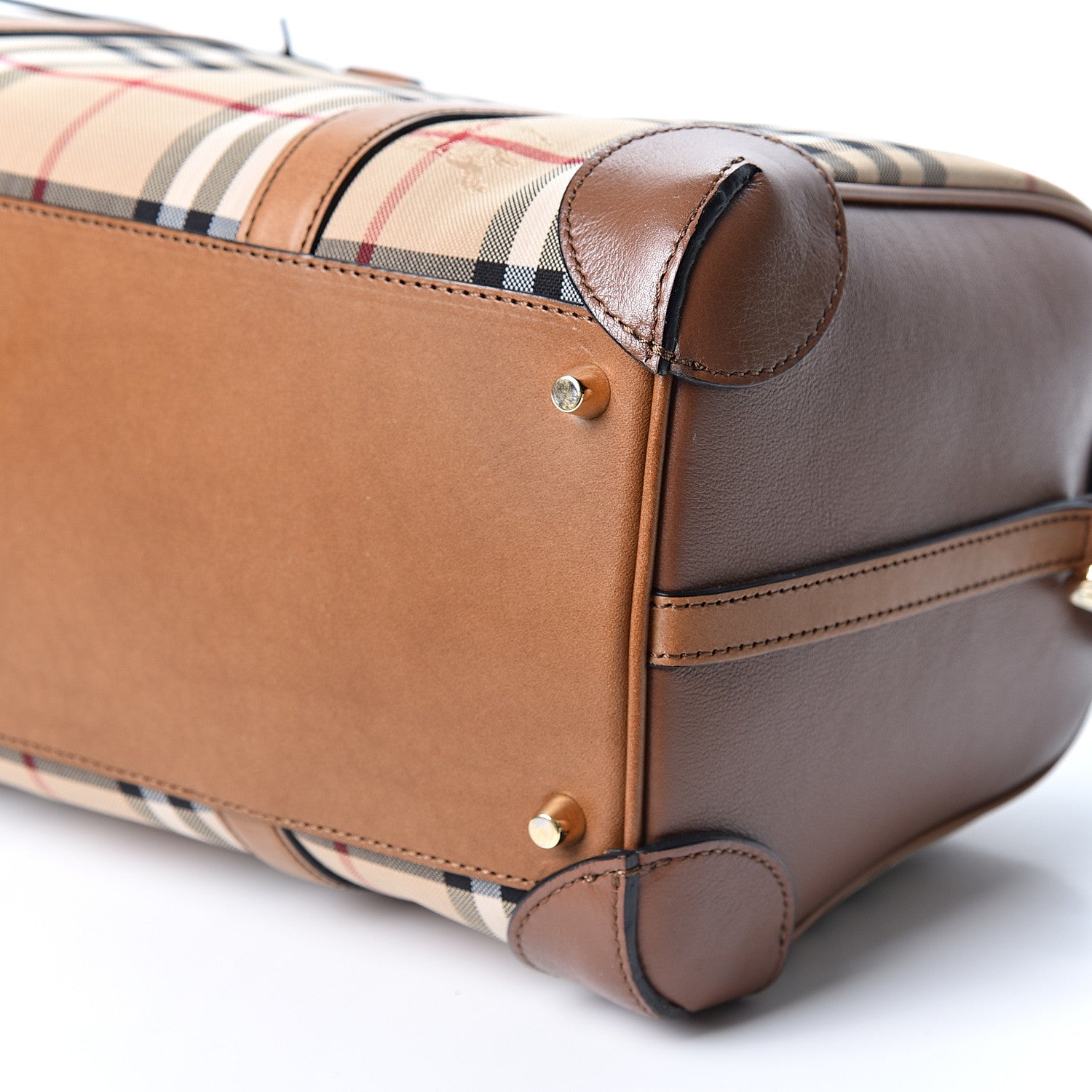 Burberry Horseferry Check Medium Alchester Bowling Bag Tan 11 of 11