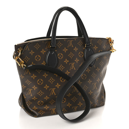 Louis Vuitton Monogram Flower Zipped Tote MM Black 3 of 8