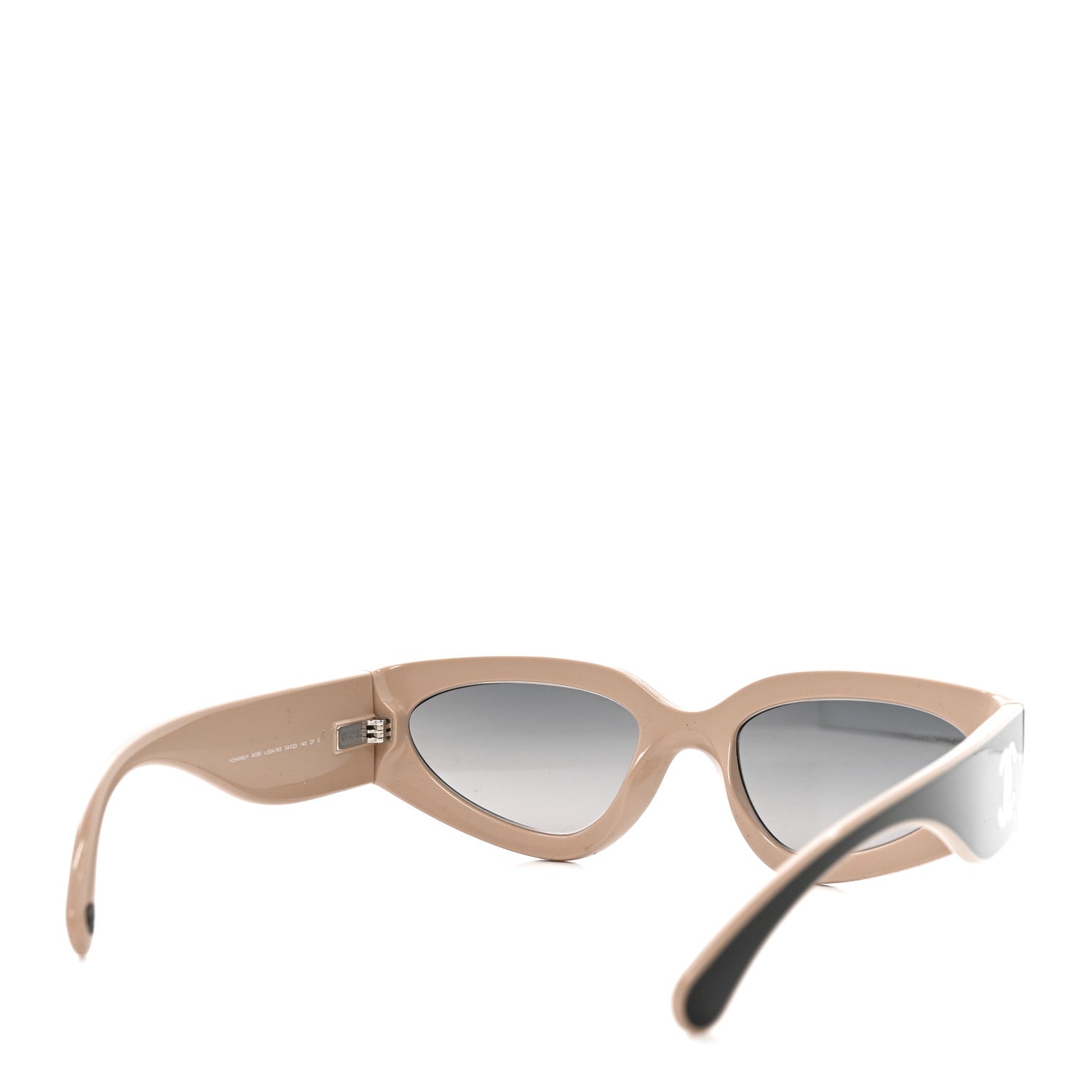 Chanel Acetate Cat Eye Sunglasses 6056 Black Beige 4 of 7