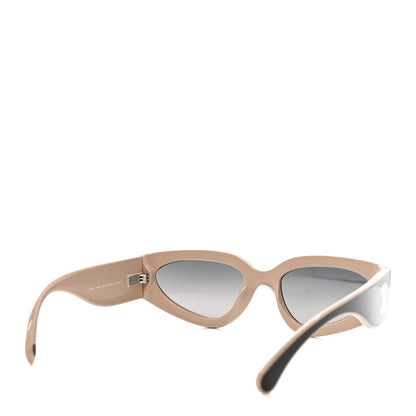 Chanel Acetate Cat Eye Sunglasses 6056 Black Beige 4 of 7
