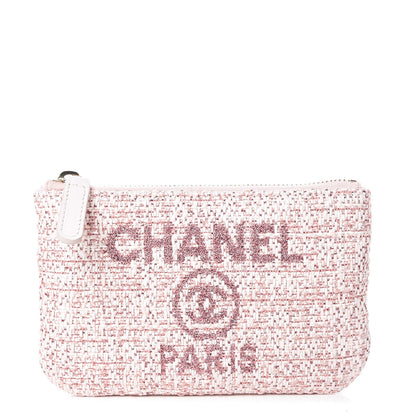 Chanel Woven Straw Raffia Deauville Cosmetic Pouch Pink 1 of 12