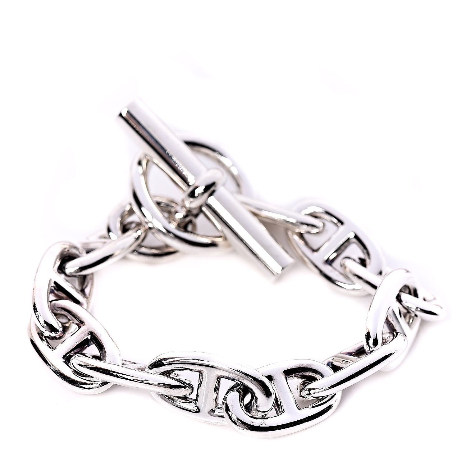 Hermes Sterling Silver GM Chaine D'Ancre Bracelet 1 of 5