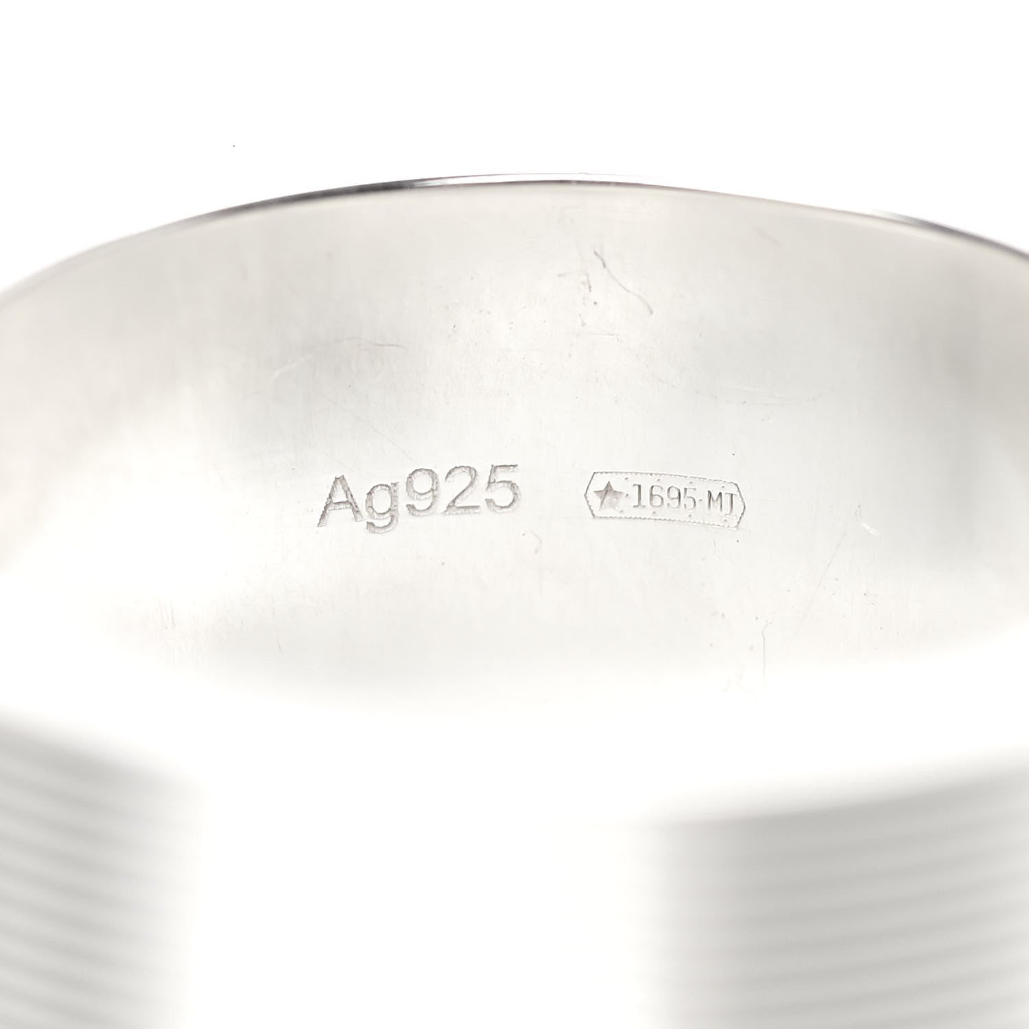 Gucci Sterling Silver 8mm Signature Band Ring 52 6 5 of 6
