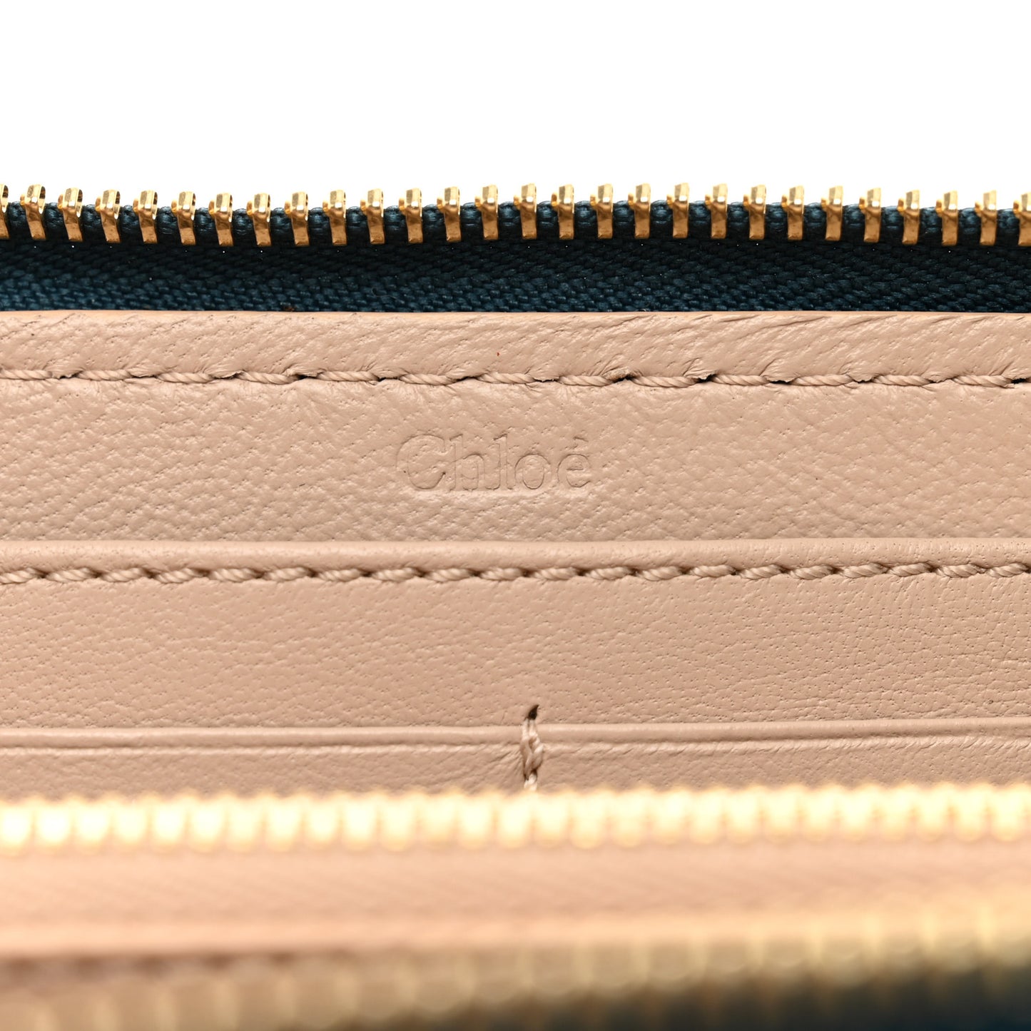 Grained Calfskin Marcie Long Zip Around Wallet Steel Blue
