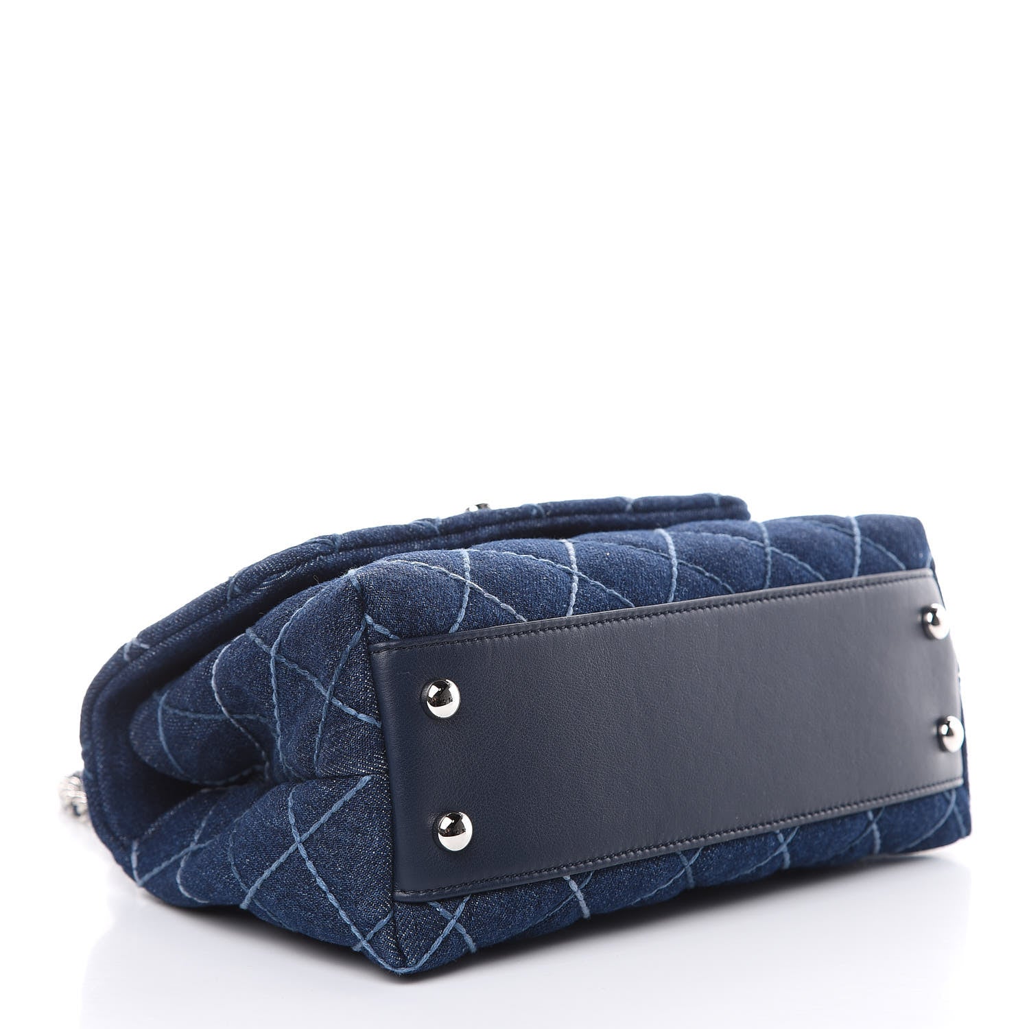 Chanel Denim Quilted Mini Coco Handle Flap Blue 4 of 9
