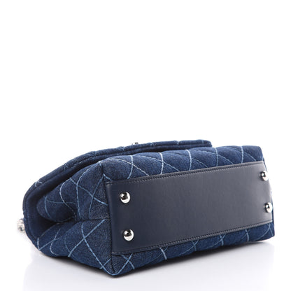 Chanel Denim Quilted Mini Coco Handle Flap Blue 4 of 9