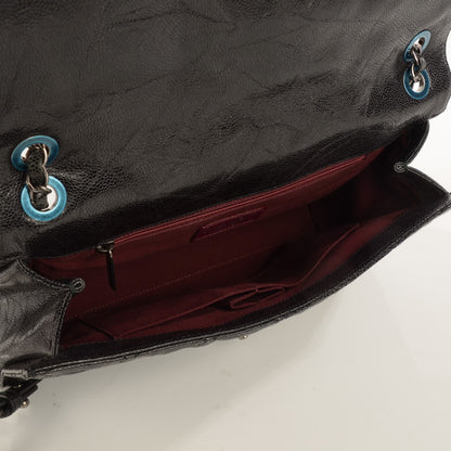 Chanel Crumpled Grained Calfskin Jumbo CC Crave Flap Black 7 of 7