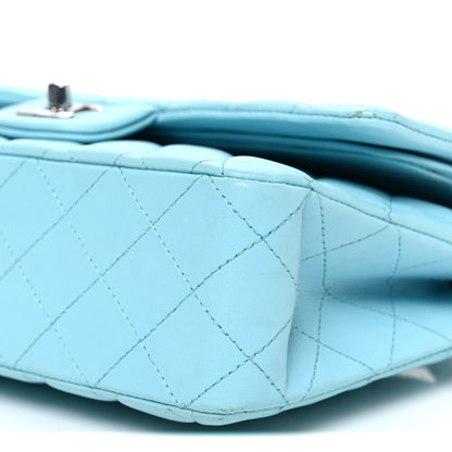 Chanel Lambskin Quilted Medium Double Flap Light Blue 10 of 10