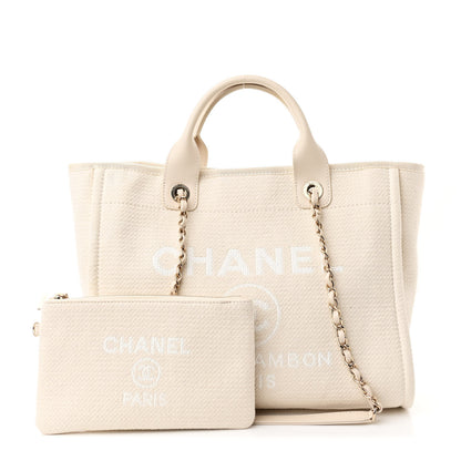 Chanel Canvas Small Deauville Tote Beige 3 of 13