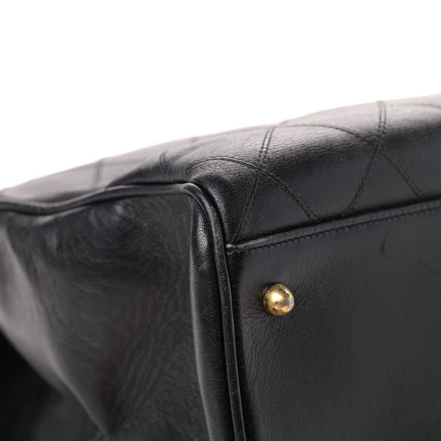 Chanel Calfskin Stitched XL Weekender Black 10 of 14