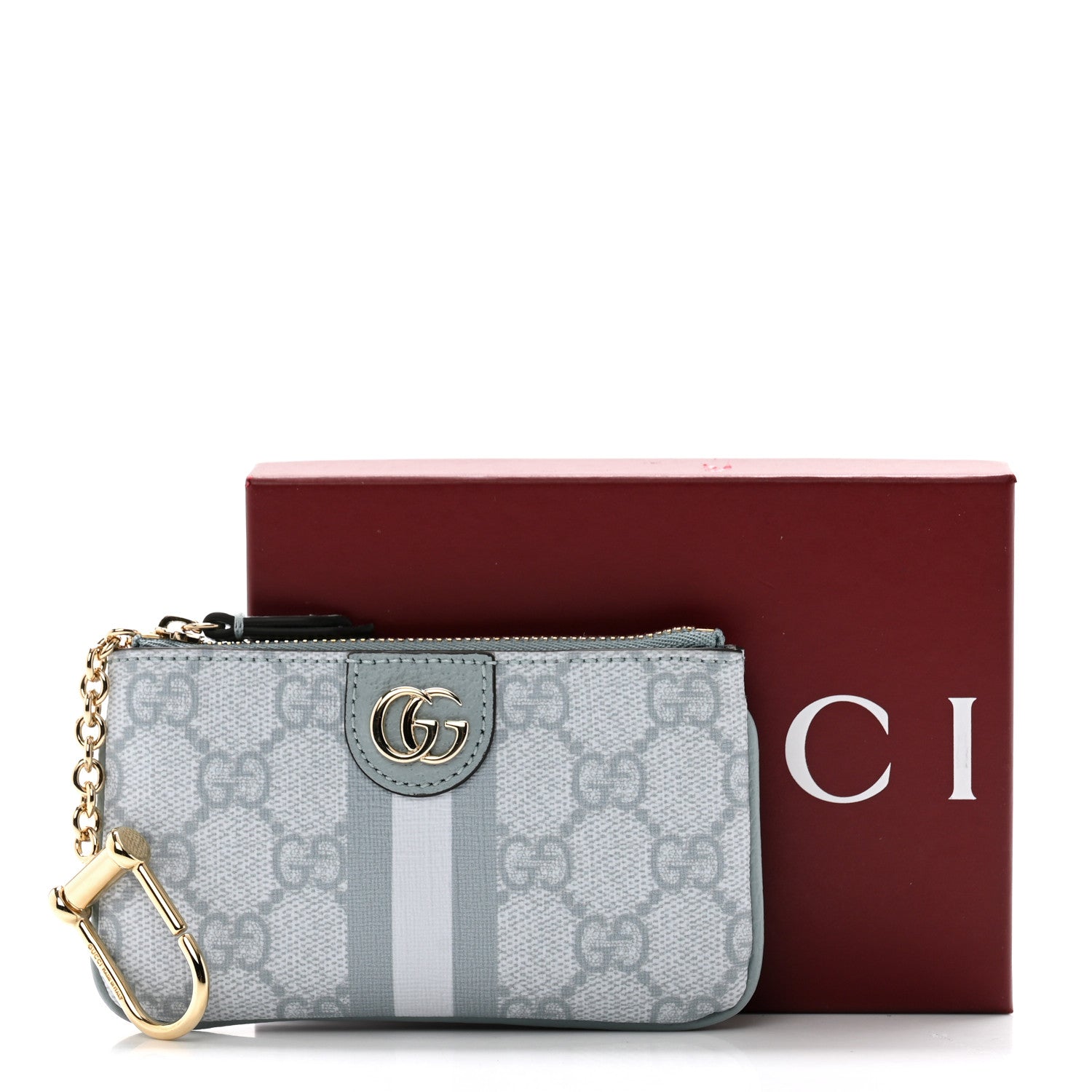 Gucci GG Supreme Monogram Web Ophidia Key Case Dusty Blue 8 of 8