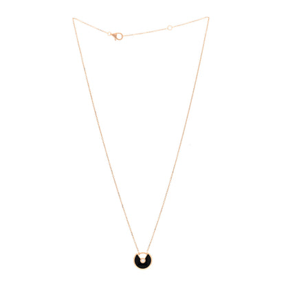 Cartier 18K Pink Gold Diamond Black Onyx XS Amulette de Cartier Pendant Necklace 3 of 4