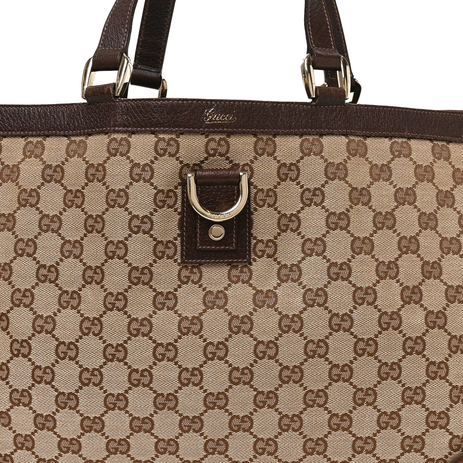 Gucci Monogram Large Abbey Tote Dark Brown 8 of 10