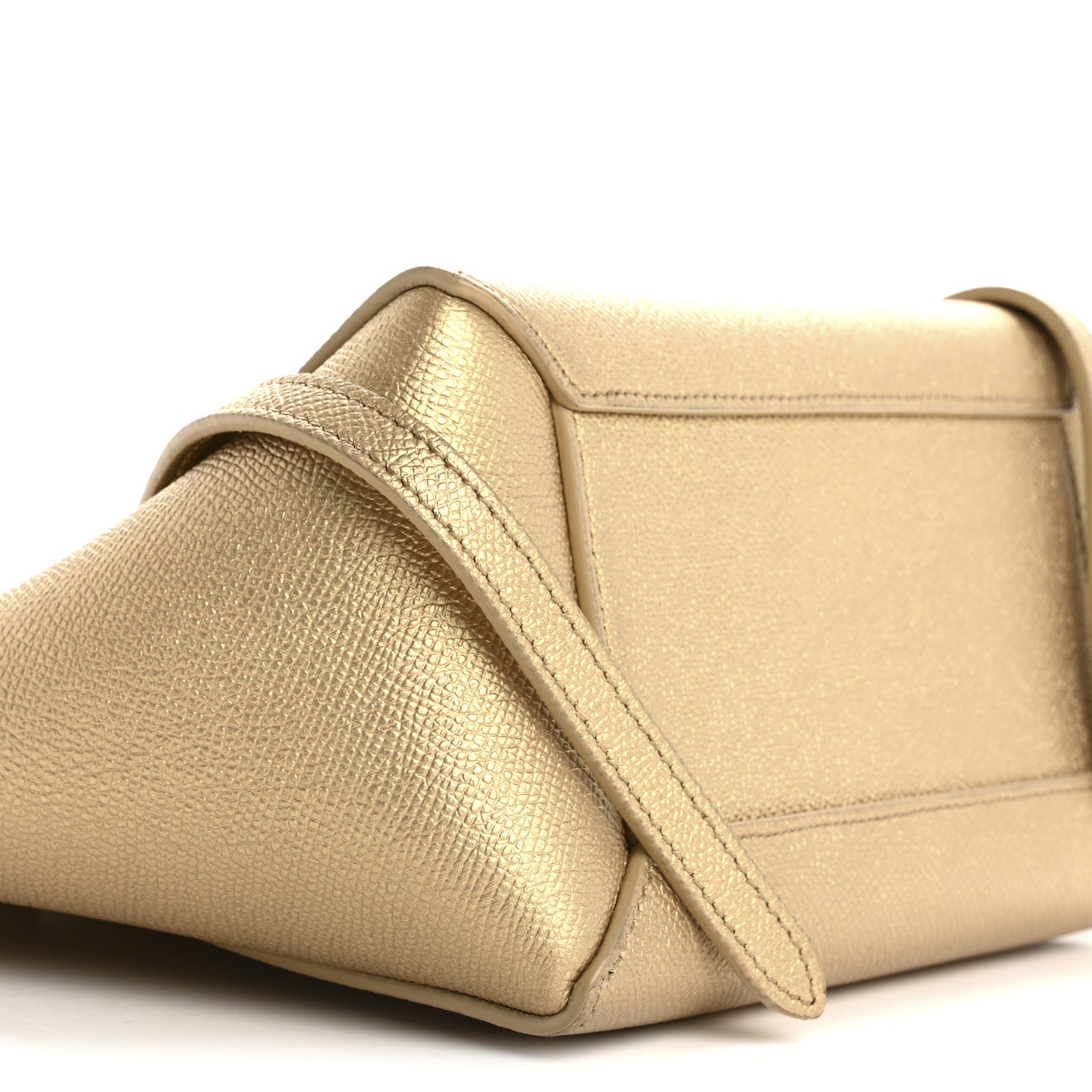Laminated Calfskin Nano Belt Bag Gold