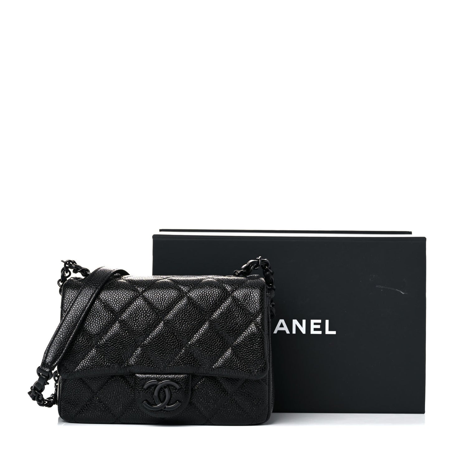 Caviar Quilted Incognito Mini Square Flap Black