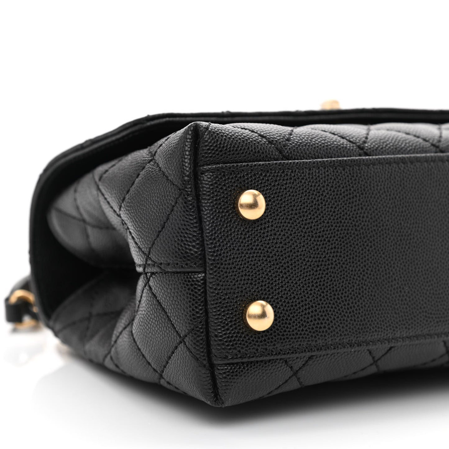 Caviar Quilted Mini Coco Handle Flap Black