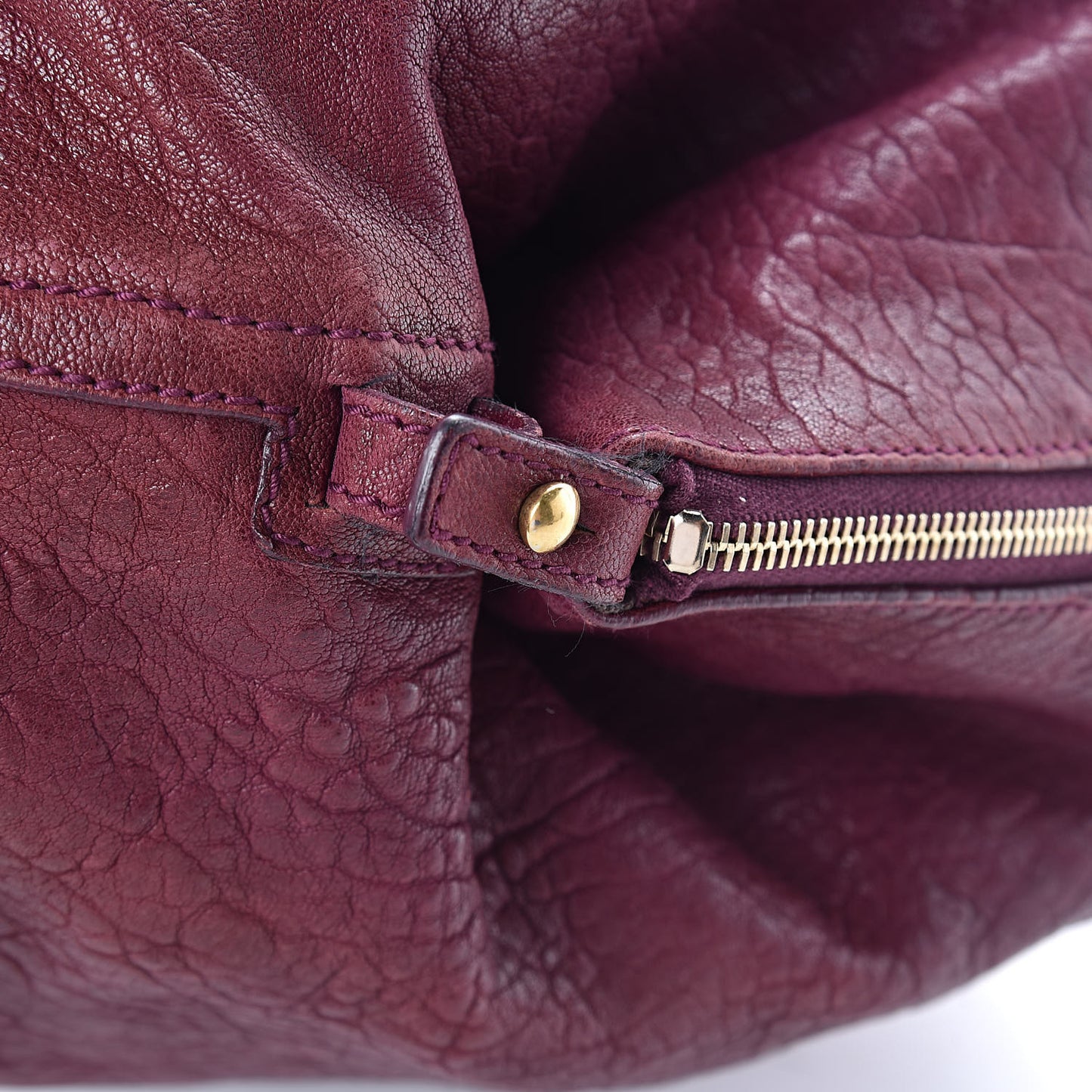 Pebbled Lambskin Medium Easy Sac Burgundy