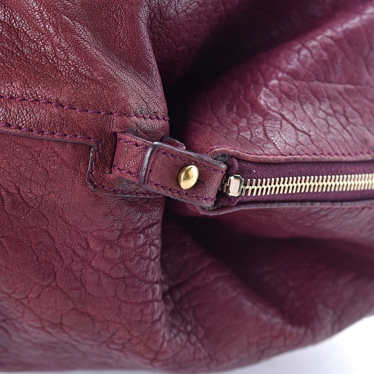 Saint Laurent Pebbled Lambskin Medium Easy Sac Burgundy 10 of 14