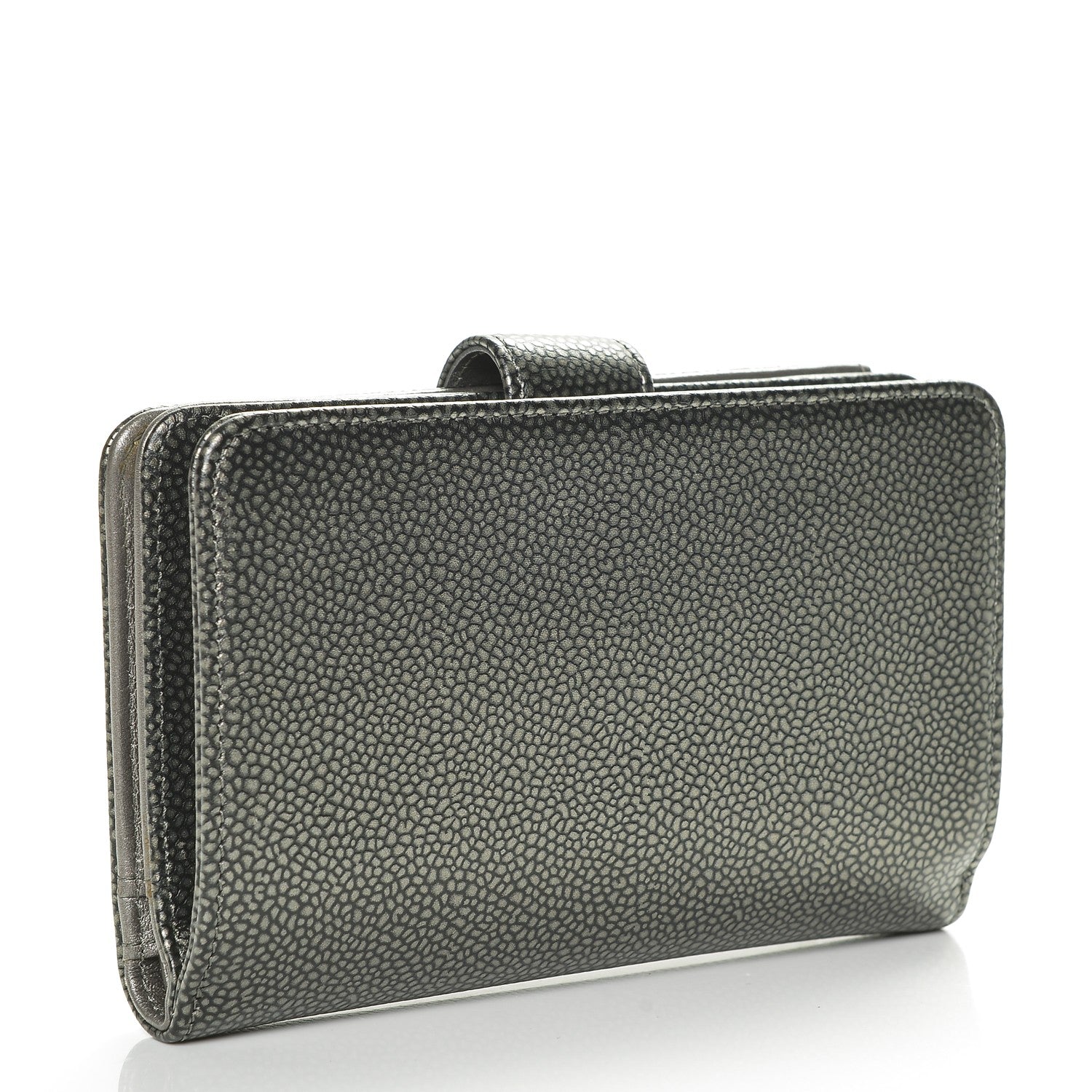 Chanel Caviar Timeless CC Zipped Pocket Wallet Silver 3 of 8