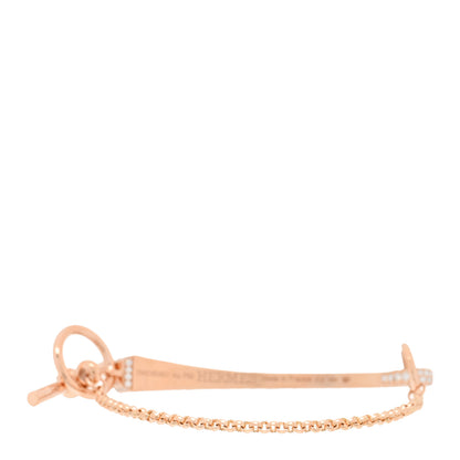 Hermes 18K Rose Gold Diamond Clou de Forge Bracelet XS 2 of 4