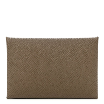 Hermes Epsom Calvi Card Case Etoupe 1 of 8