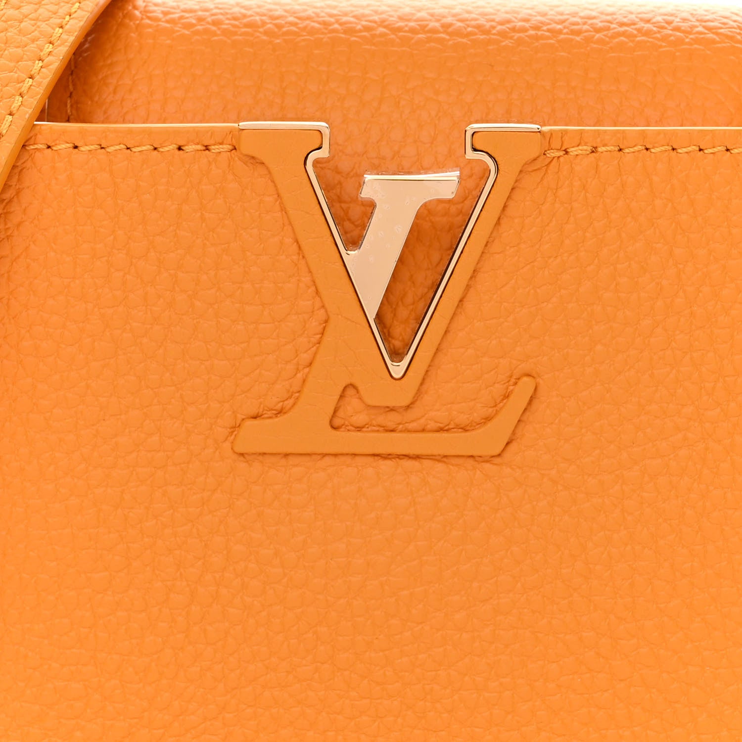Louis Vuitton Taurillon Mini Capucines Sunbeam Yellow 7 of 10