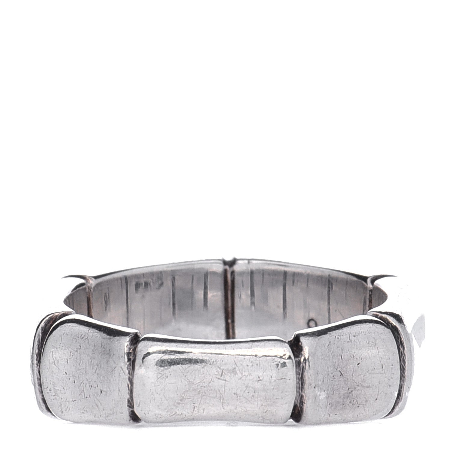 Gucci Sterling Silver Bamboo Band Ring 49 4.75 3 of 6