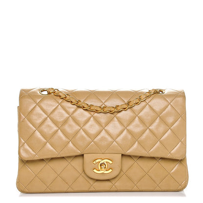 Chanel Lambskin Quilted Medium Double Flap Beige 1 of 8